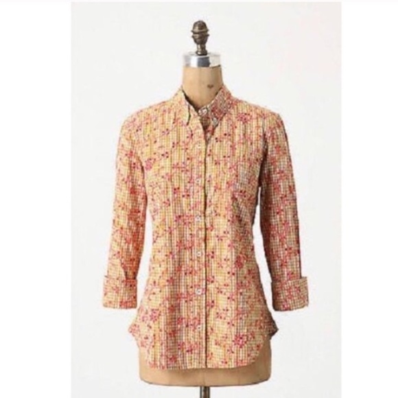 Anthropologie Odille Embroidered Eyelet Buttondown - Picture 2 of 6
